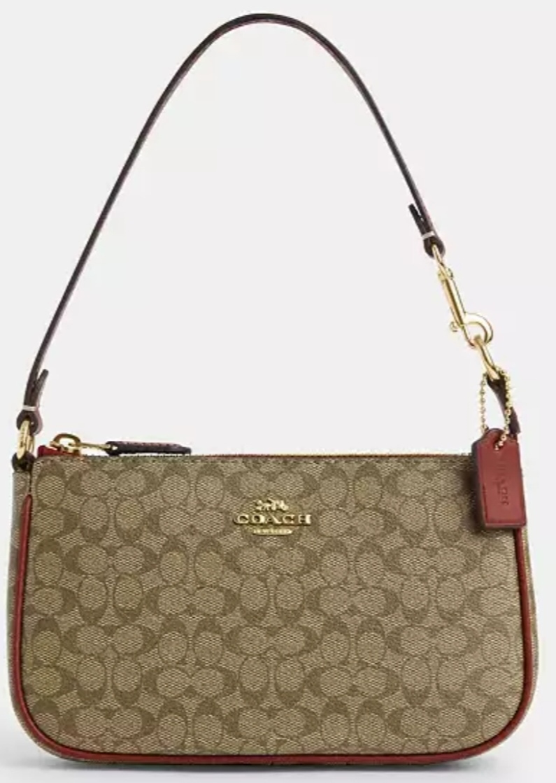 [S] COACH CE698 MICRO SIGNATURE NOLITA 19,IM/KHAKI/TERRACOTTA, 195031805097 (SCO914)