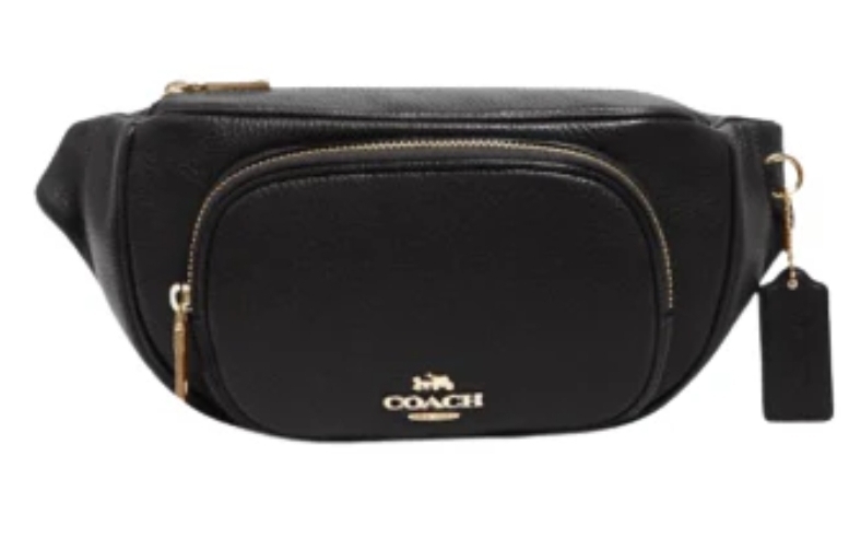 [S] COACH 6488 LEATHER COURT BELT BAG,IM/PEACOCK, 195031188497 (SCO1086)