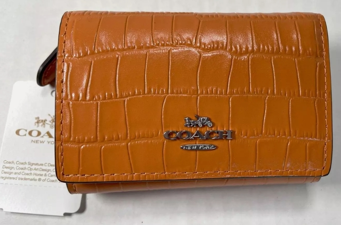 [S] COACH CU914 SMTH LTHR MOR WLT,SV/WASHED ORANGE , 196395413744 (SCO941)
