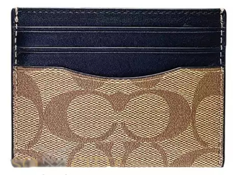 [S] COACH F58110 ID CARD CASE SIGNATURE,QB/TAN, 193971341590 (SCO1084)