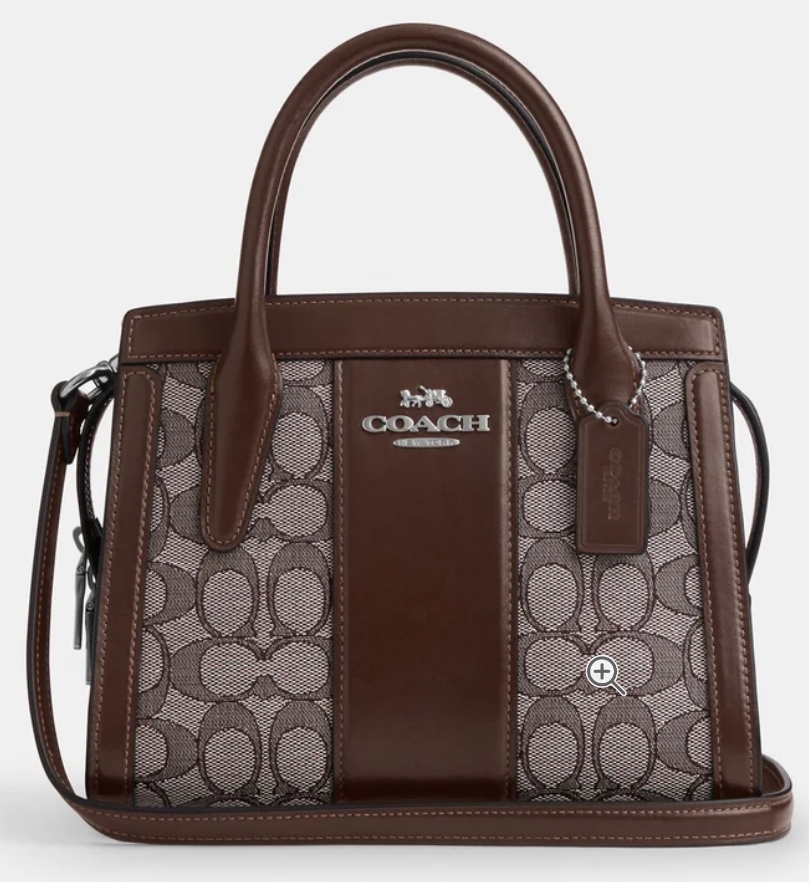 [S] COACH CT766 ANDREA CARRYALL BAG IN SIGNATURE JACQUARD,SV/OAK/MAPLE, 196395422005 (SCO961)