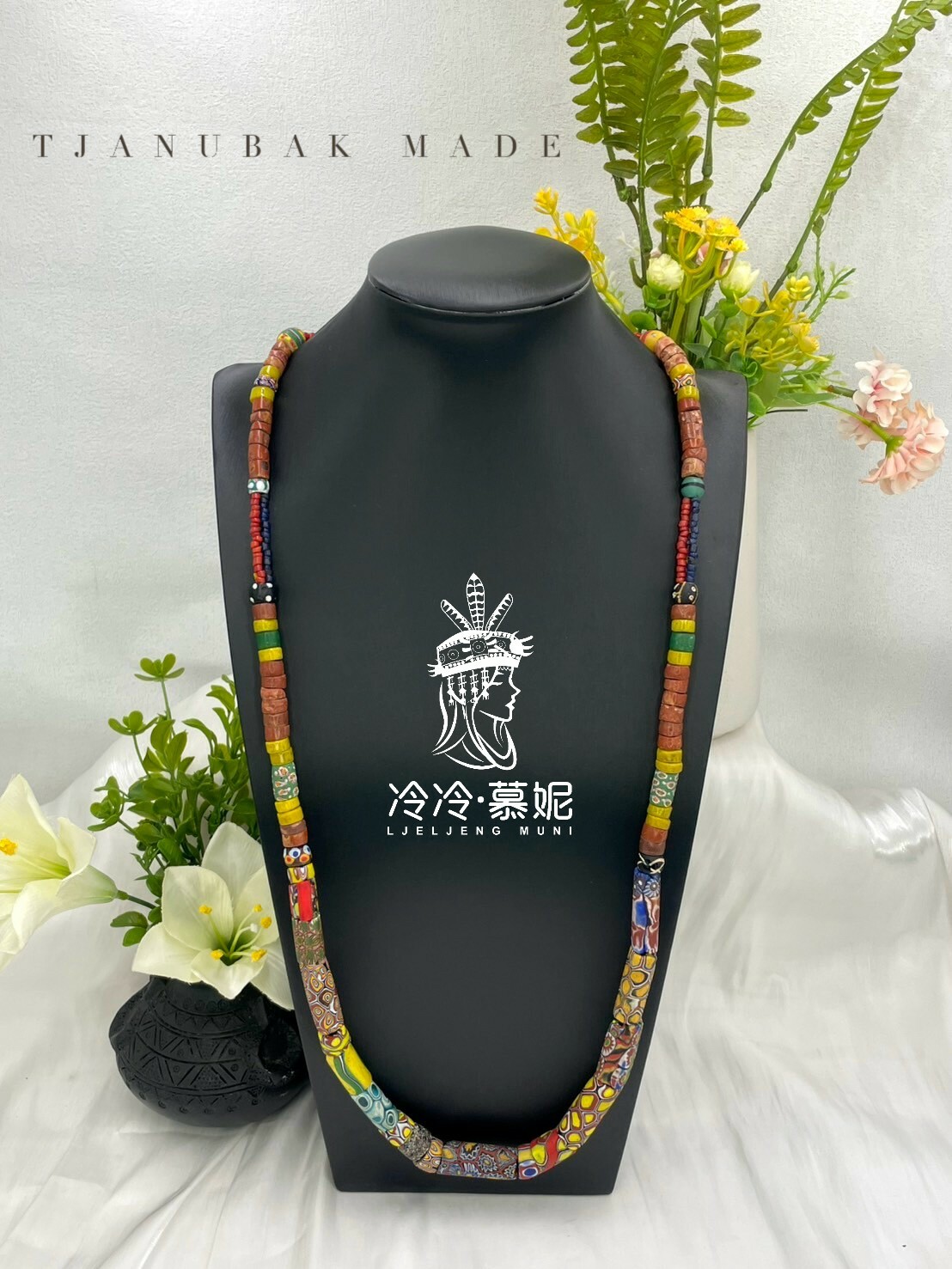 W-No.67貿易古珠單串長鍊84cm