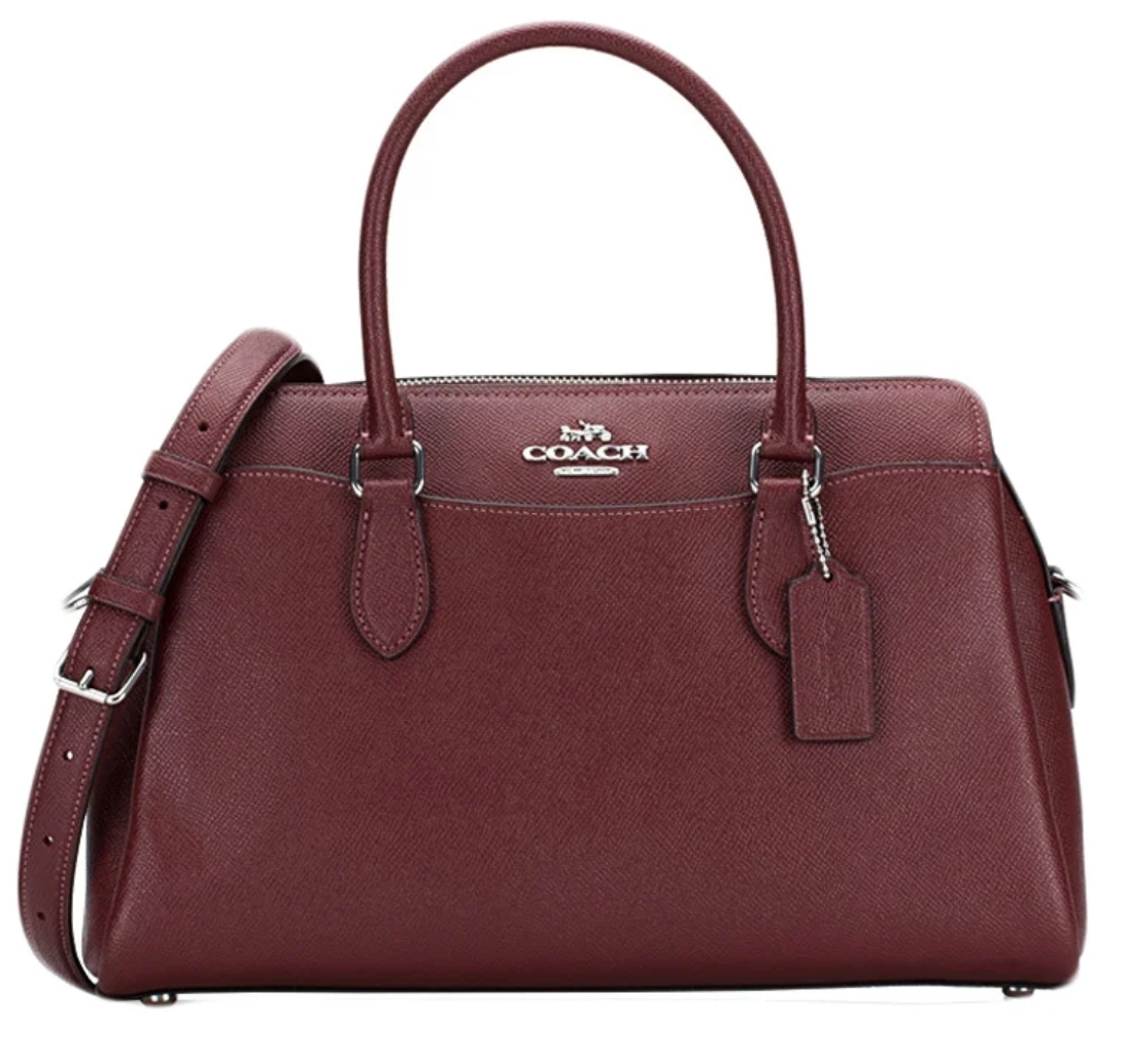[S] COACH CH172 XRGN LEATHER DARCIE CRYL,SV/WINE, 195031872846 (SCO1088)