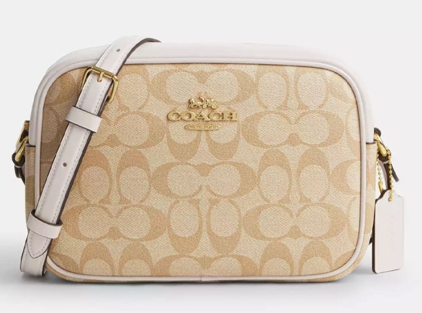 [S] COACH CR135 SIGNATURE JAMIE CAMERA BAG,IM/LIGHT KHAKI/CHALK, 196395290451, FINAL SALES (SCO907)