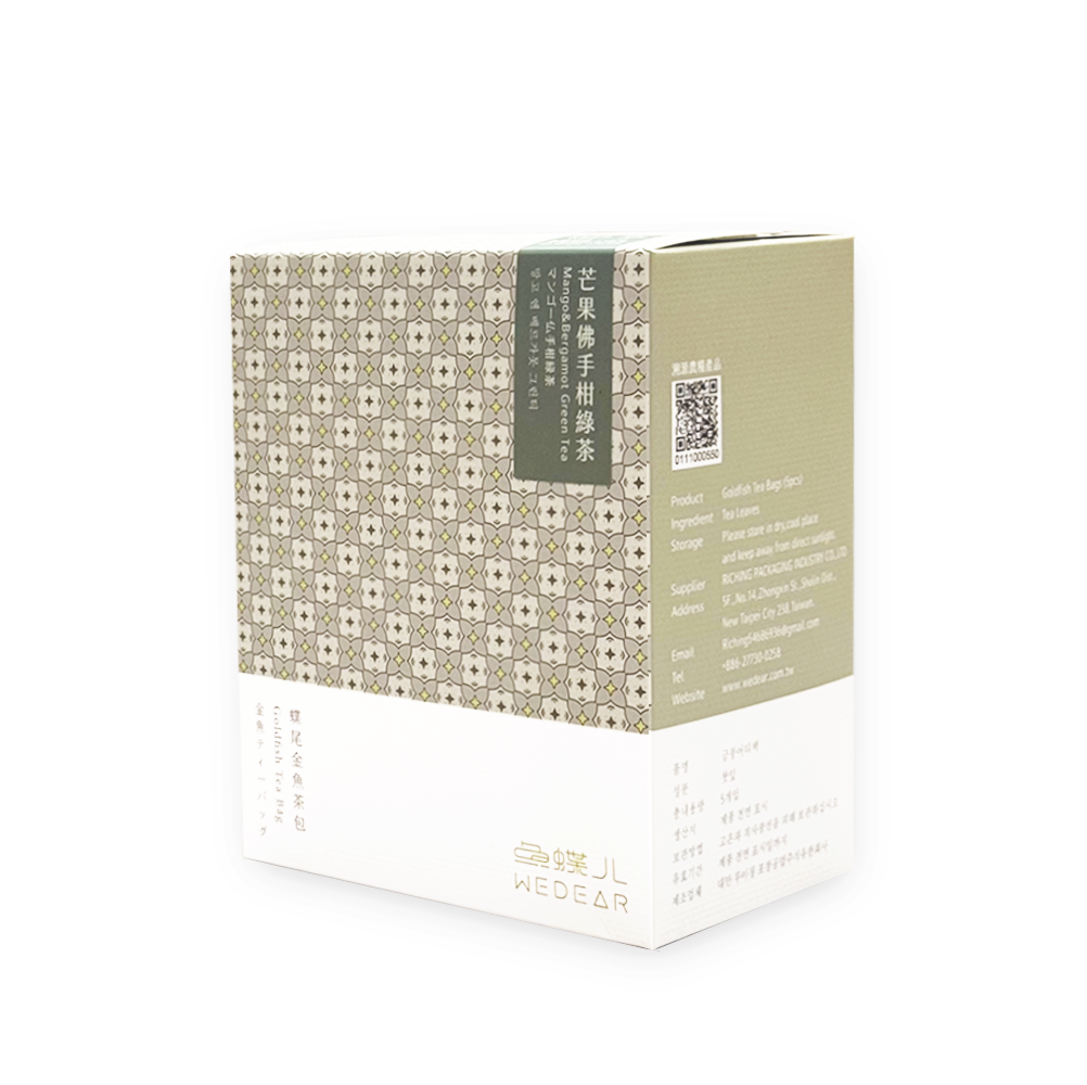 蝶尾金魚茶包小禮盒-芒果佛手柑綠茶