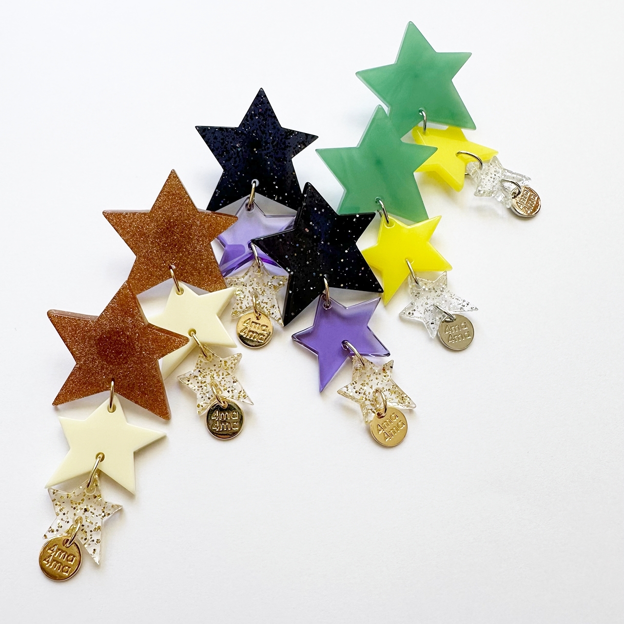 [4ma4ma] 三連星耳環 | 耳夾 | NO.22