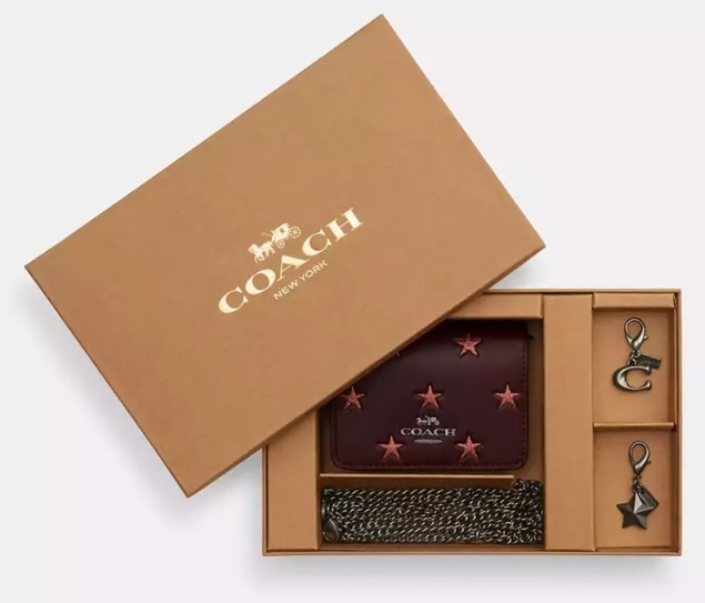 [S] COACH CW963 BXD MN WLT ON CHN,QB/MERLOT MULTI, 196395553129 (SCO1063)