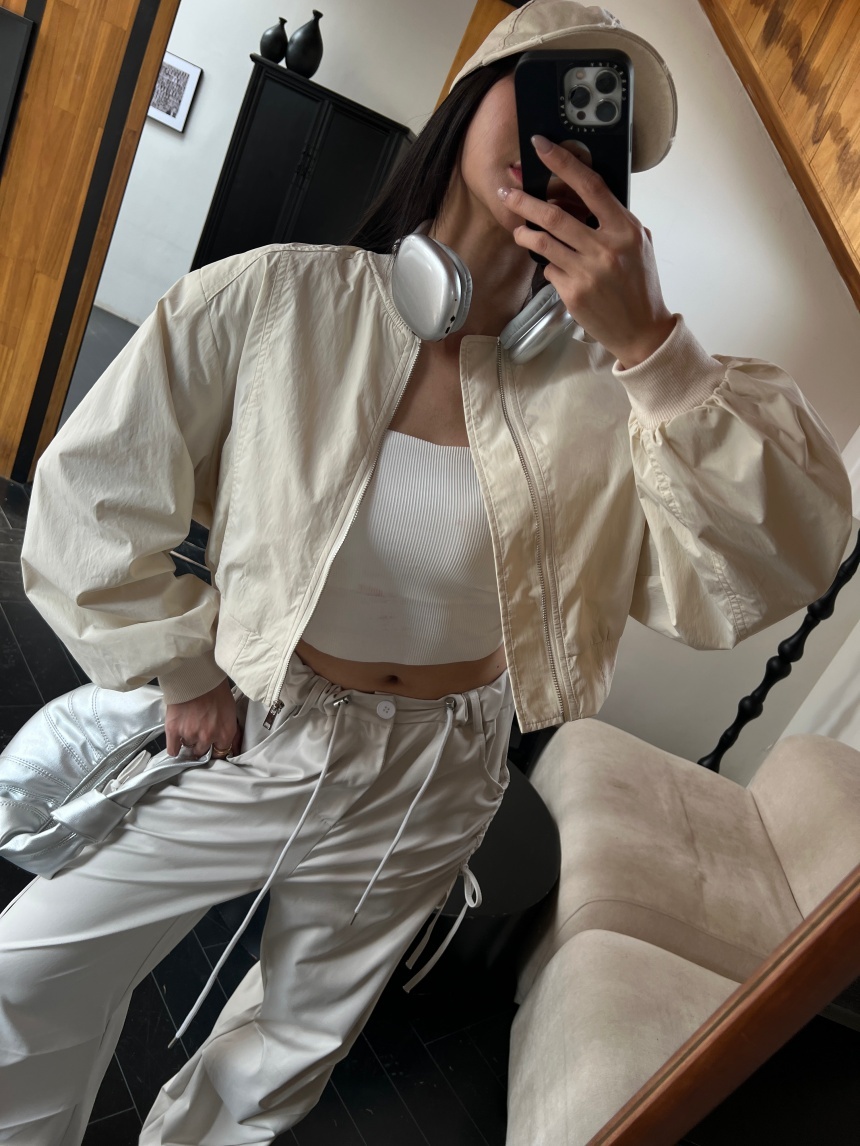 短版篷袖飛行尼龍外套*4色