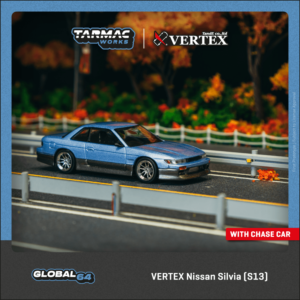Tarmac Works VERTEX Nissan Silvia (S13) Blue / Grey