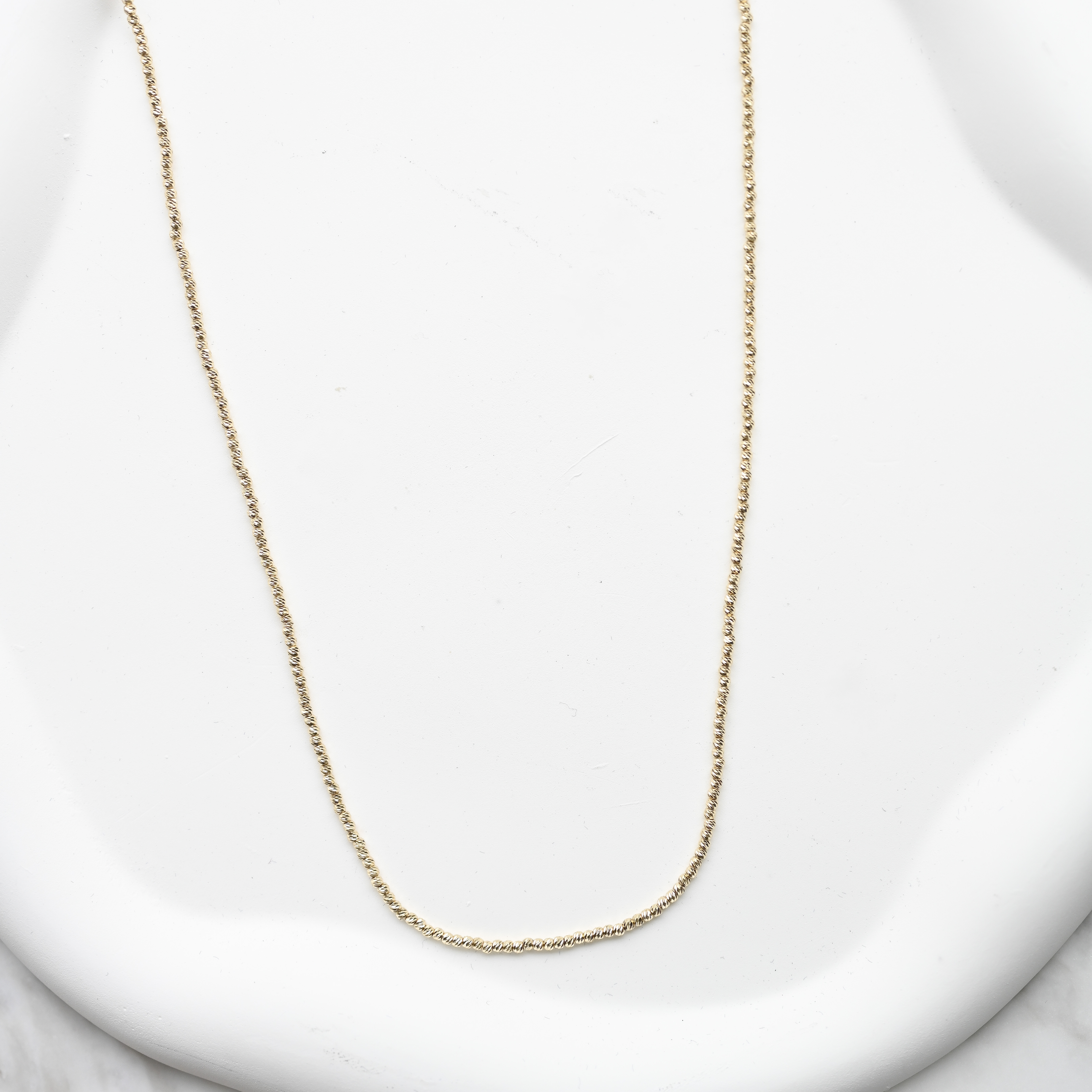 18k Yellow Gold Ball chain necklace