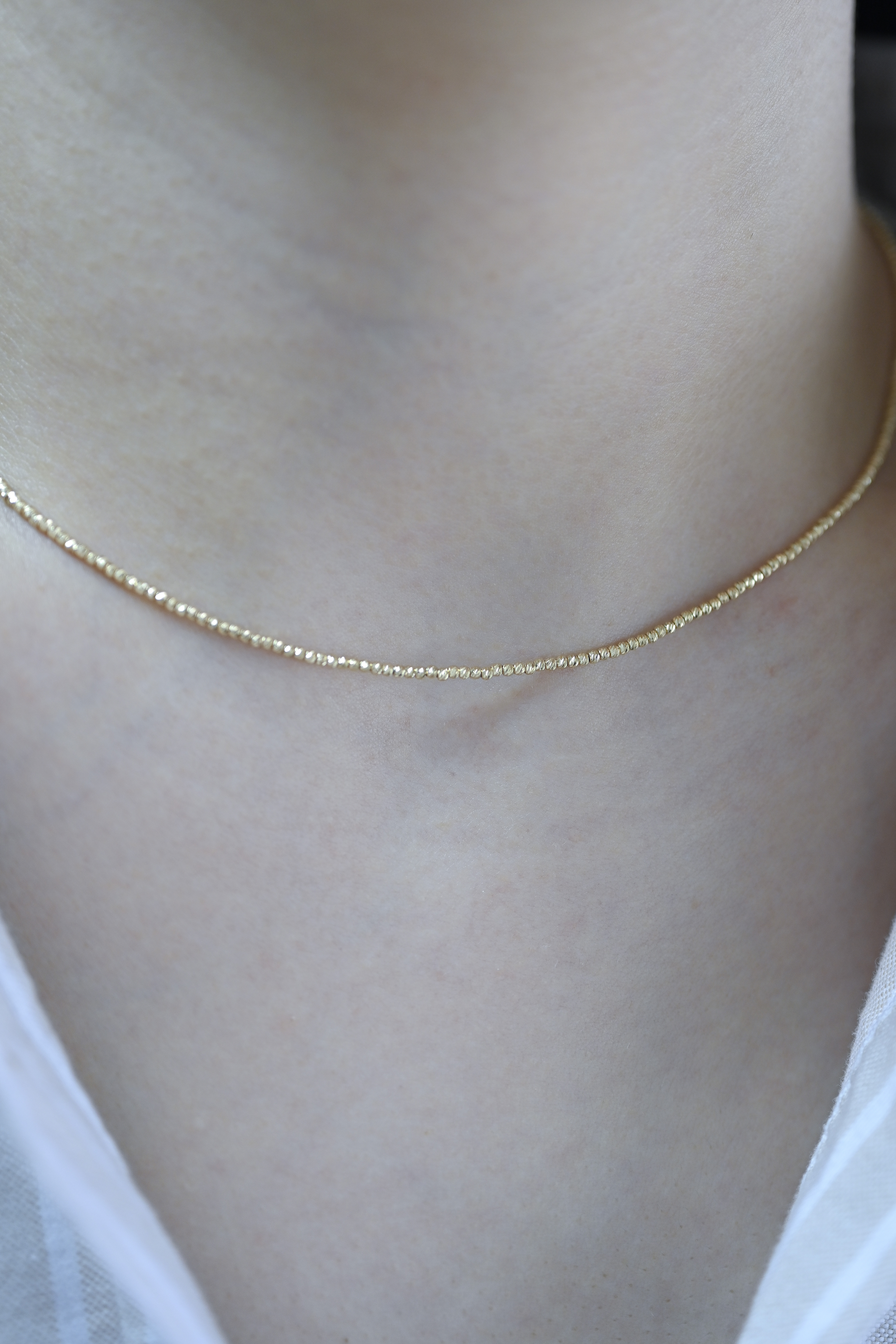 18k Yellow Gold Ball chain necklace