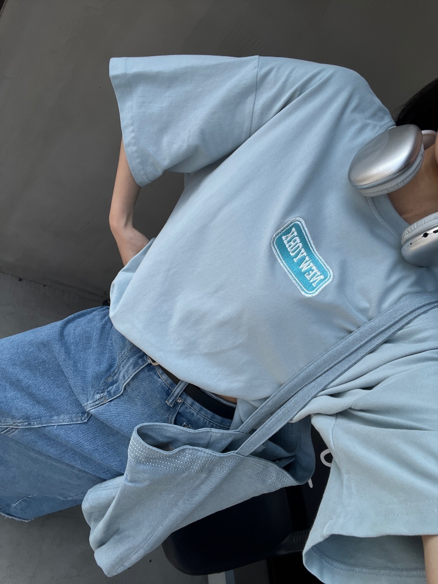 New York 胸前刺繡男友上衣*5色