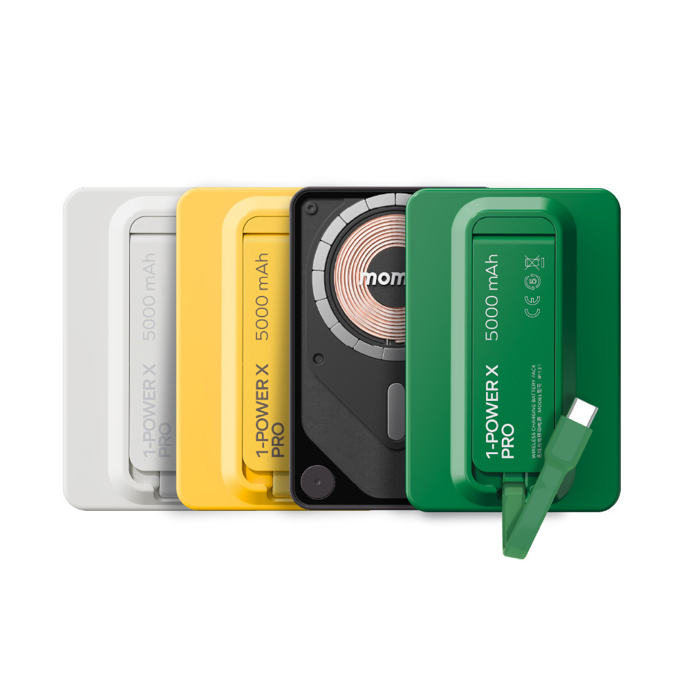 1-Power X Pro 5000mAh 磁吸內建USB-C線行動電源-附支架-白色