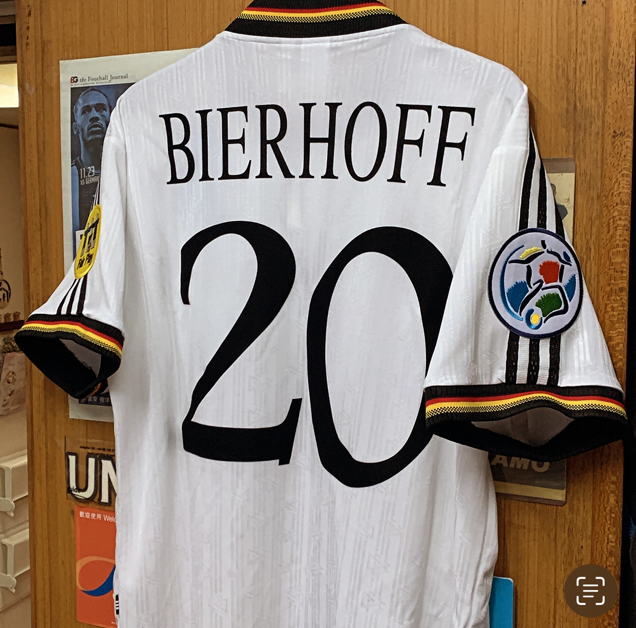 1996 Germany Retro Home Shirt with Nameset & Patch