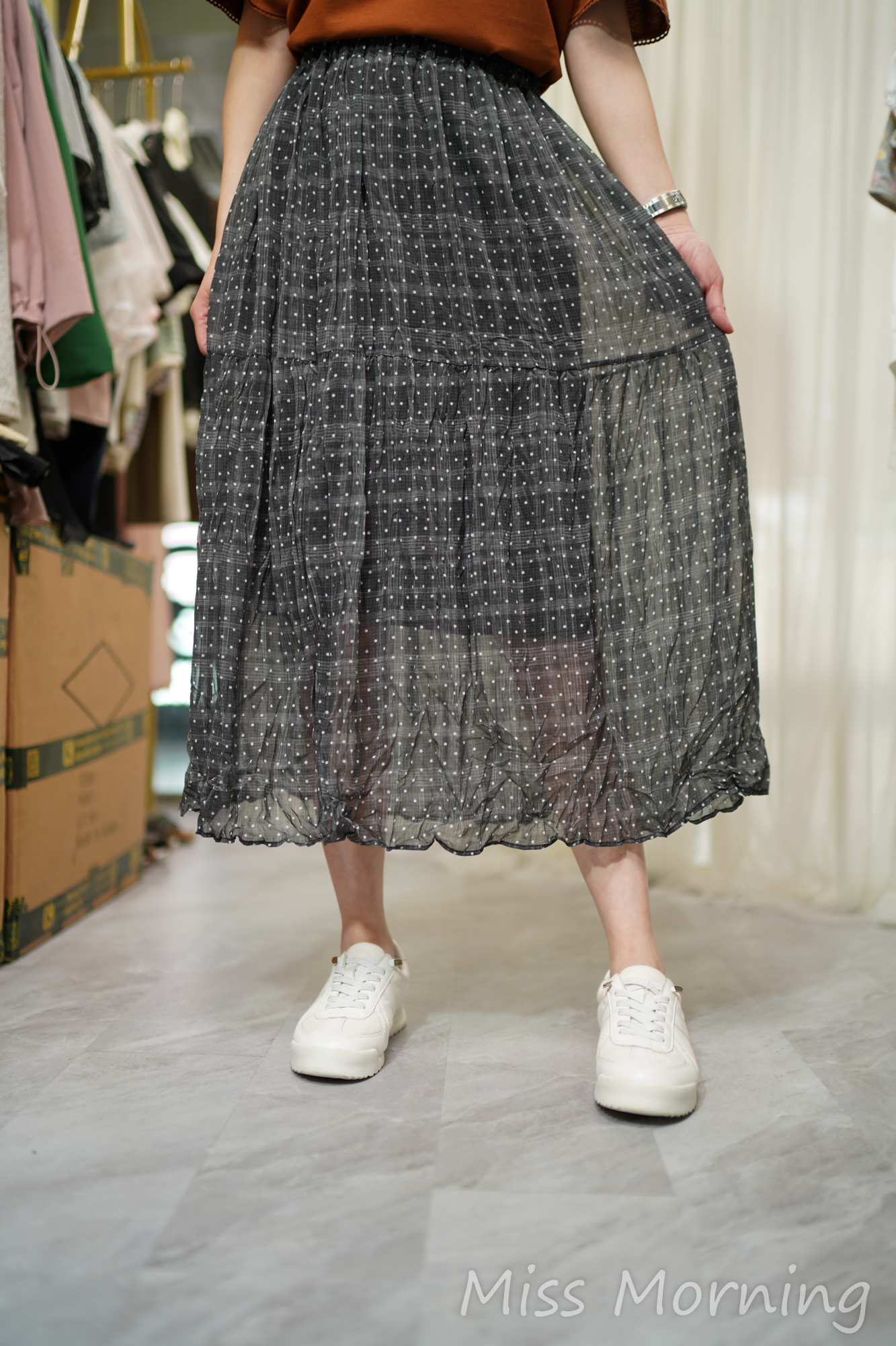 靚料棉質tee(14480)&唔揀人著波點雪紡裙(33907)