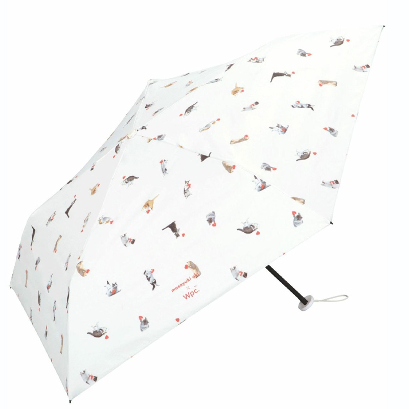 順豐免運 | Wpc. - 貓咪隔熱防UV 125g 輕量遮陽傘/摺曡傘/縮骨遮/短遮(白色/黑色)（801-OM009-102）
