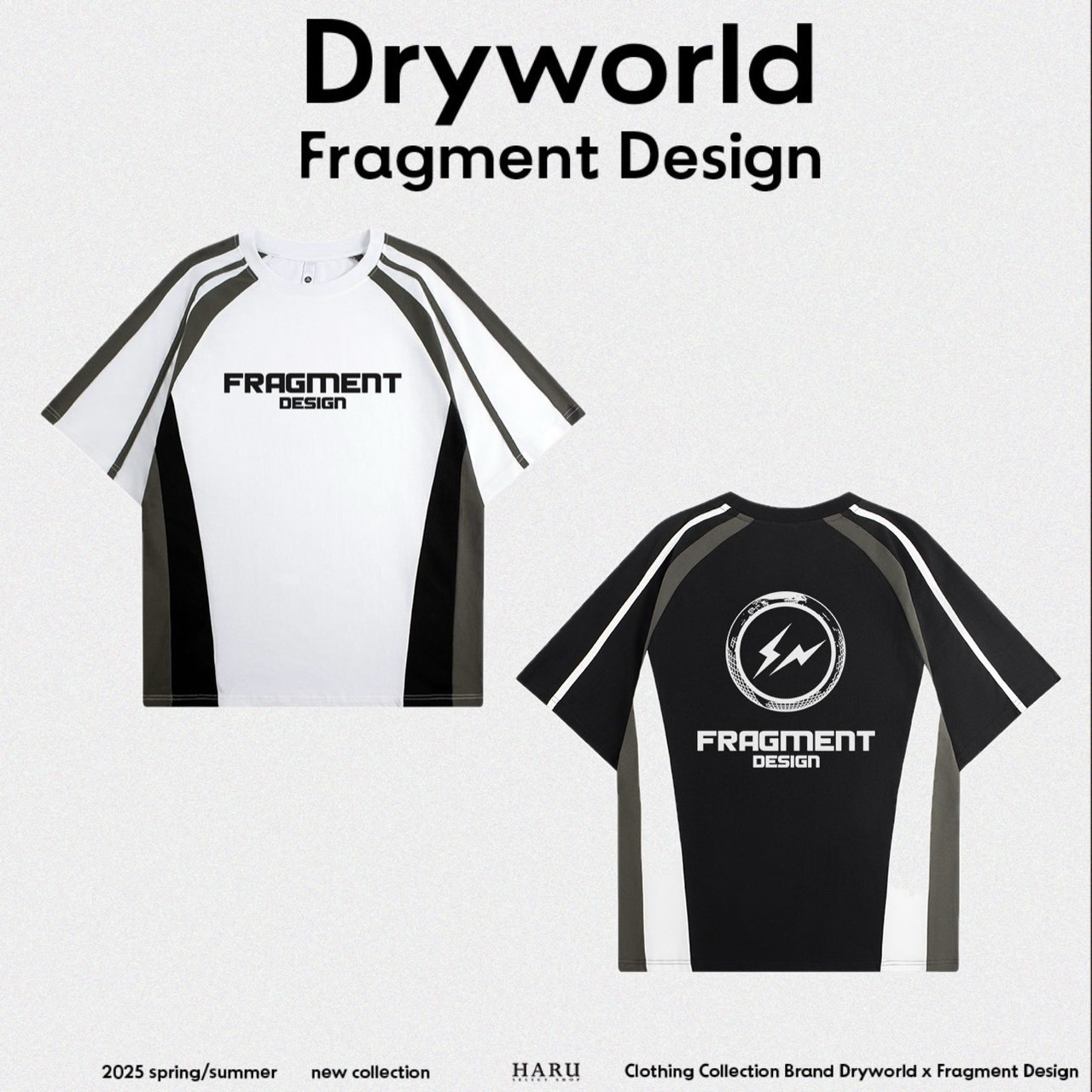 聯名 Dryworld X Fragment Design 基本logo 輪圈閃電 撞色拼接 短袖上衣 TEE FD-FYY135KT3021