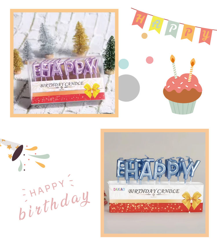[蠟燭系列]生日字母蠟燭-3色