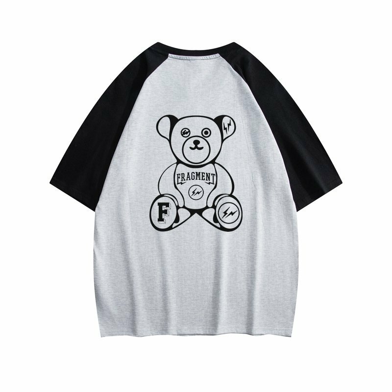 聯名 Dryworld X Fragment Design 草寫字體logo 背面閃電小熊 撞色拼接 短袖上衣 TEE FD-FYY51KT3012