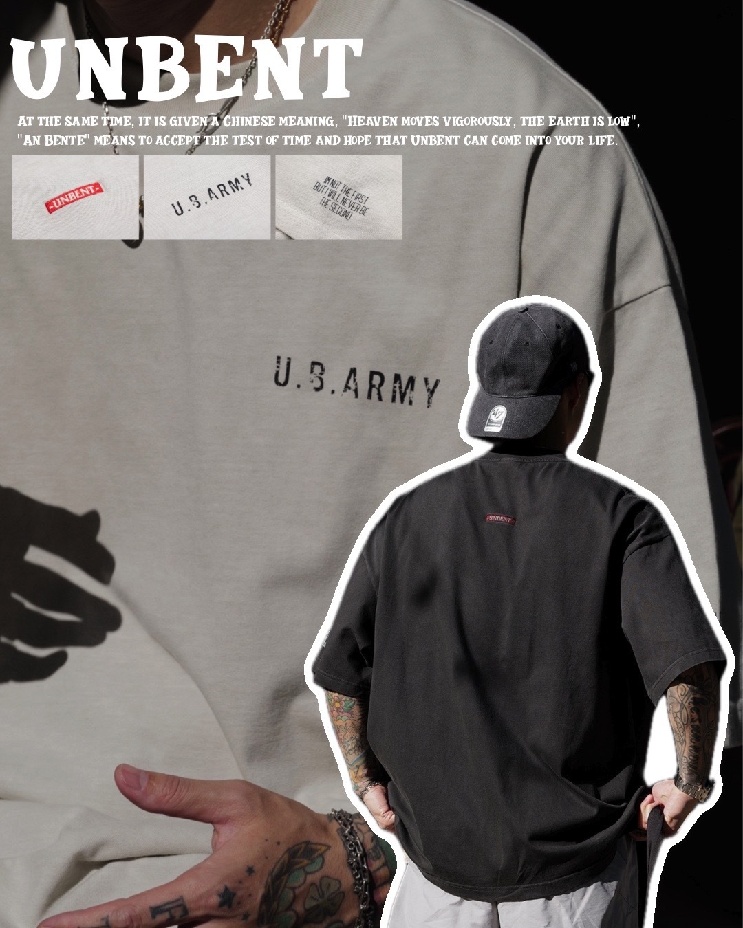 #預購 UNBENT 25SS 復古休閒 蠟染水洗ARMY 印花紅標刺繡短袖 三色