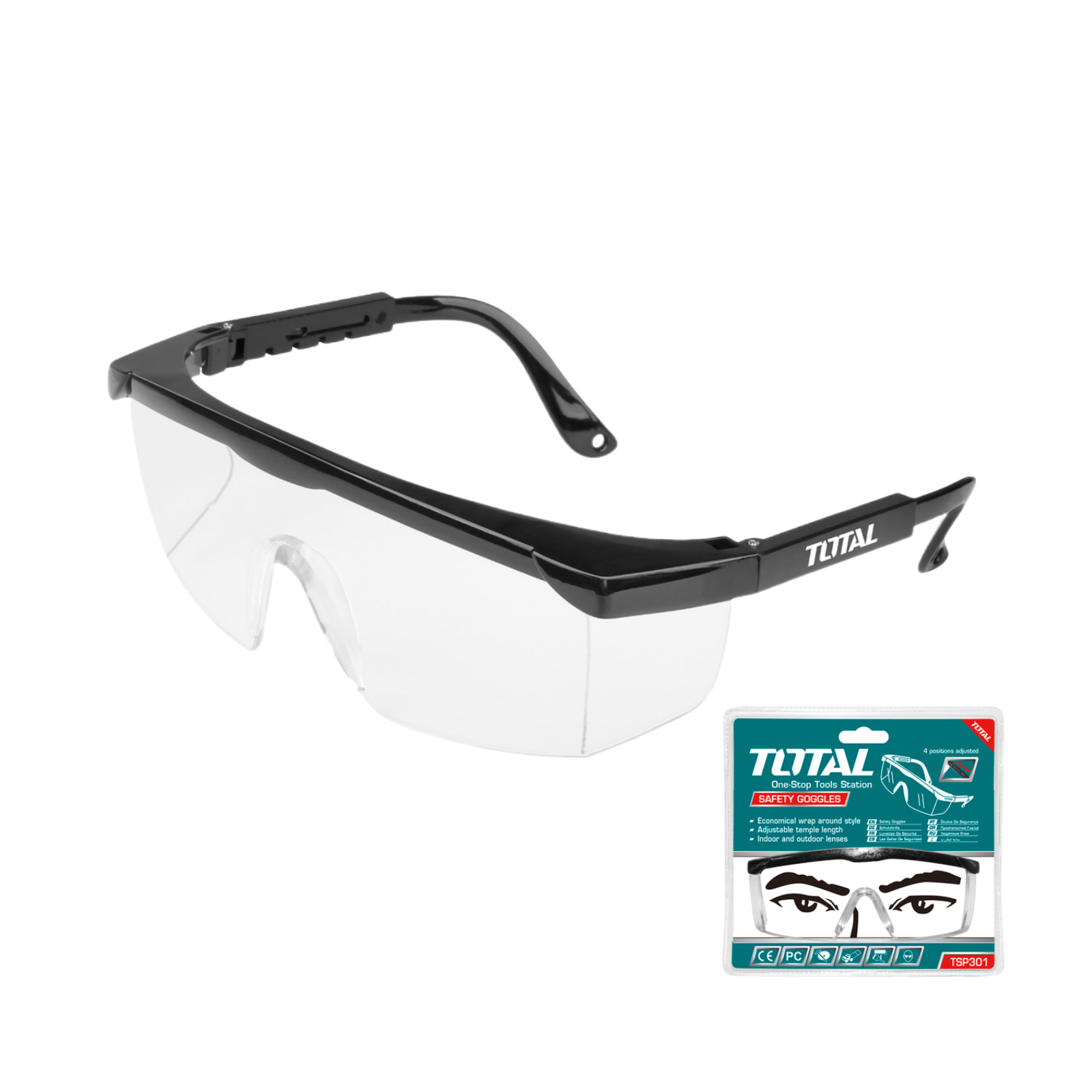 TOTAL 工程護目鏡/4檔伸縮調節 (TSP301)