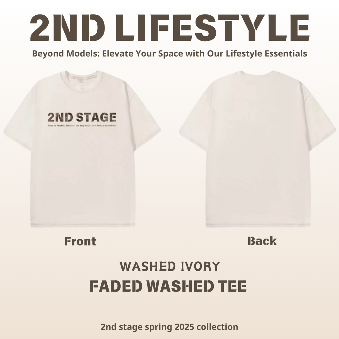2nd FADED WASHED TEE A WASHED IVORY （洗水象牙白）
