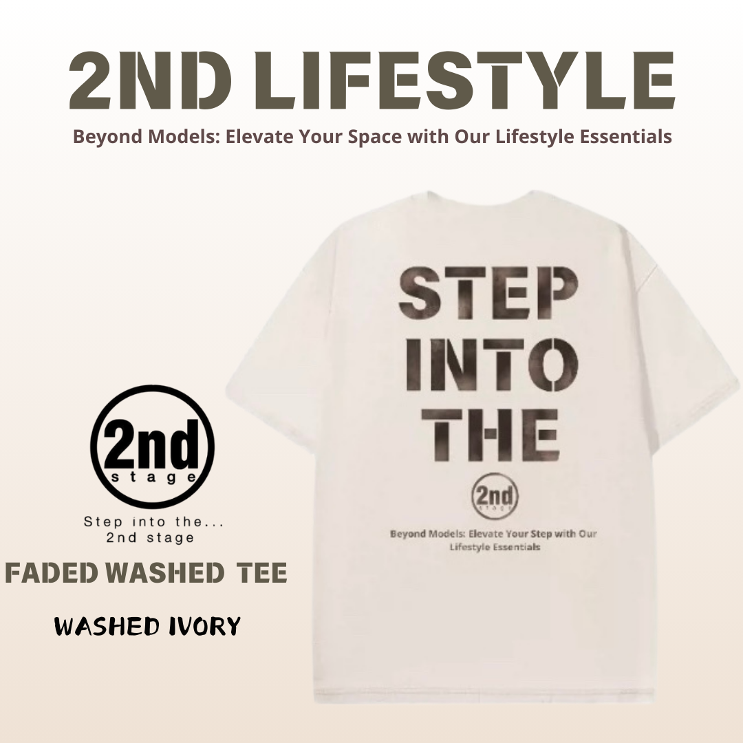 2nd FADED WASHED TEE B WASHED IVORY （洗水象牙白）