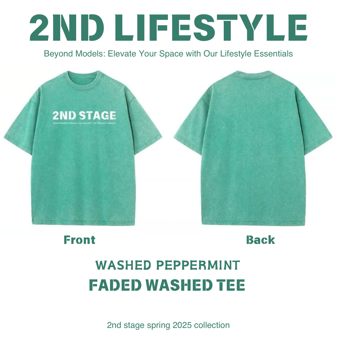 2nd FADED WASHED TEE A WASHED PEPPERMINT （洗水薄荷綠）