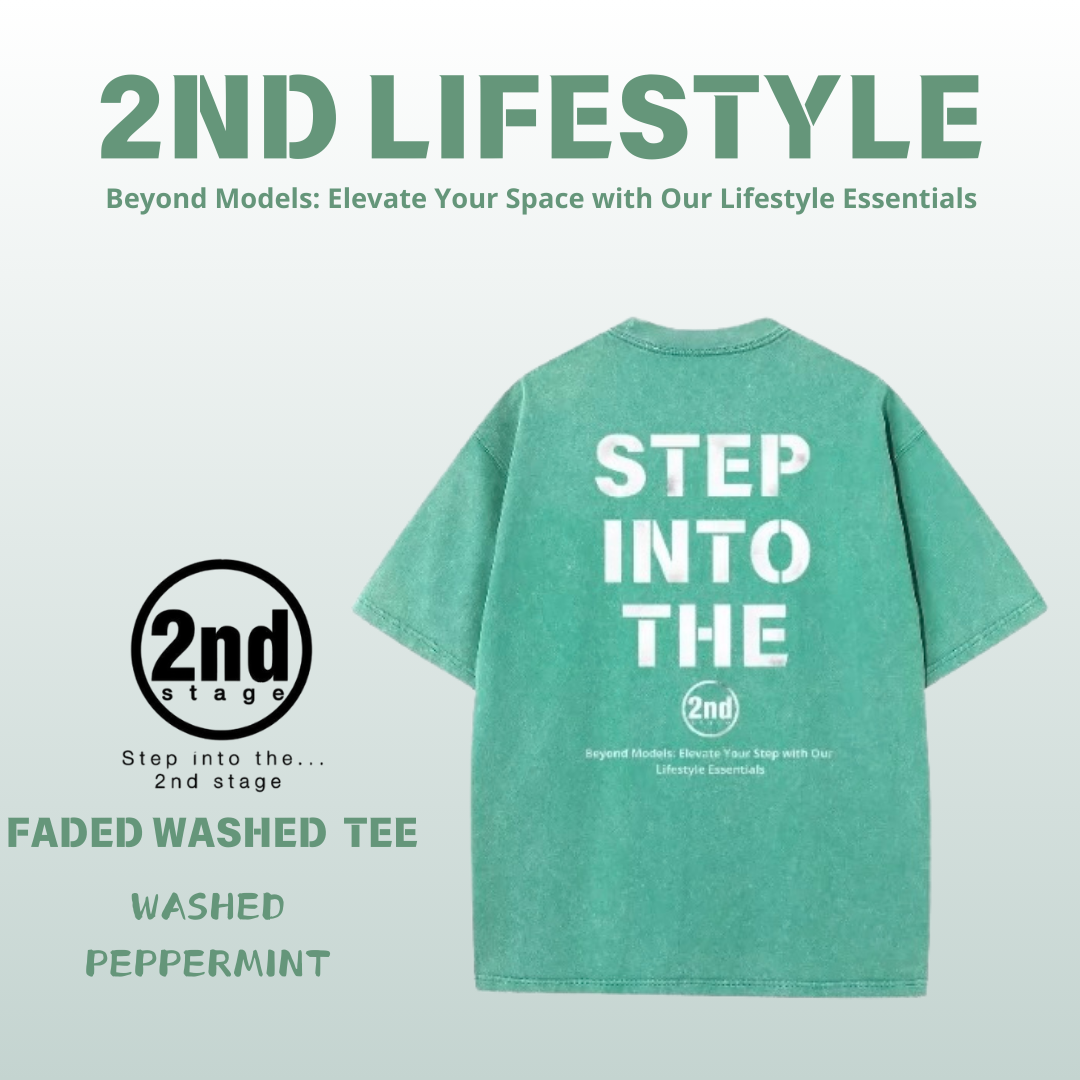2nd FADED WASHED TEE B WASHED PEPPERMINT （洗水薄荷綠）