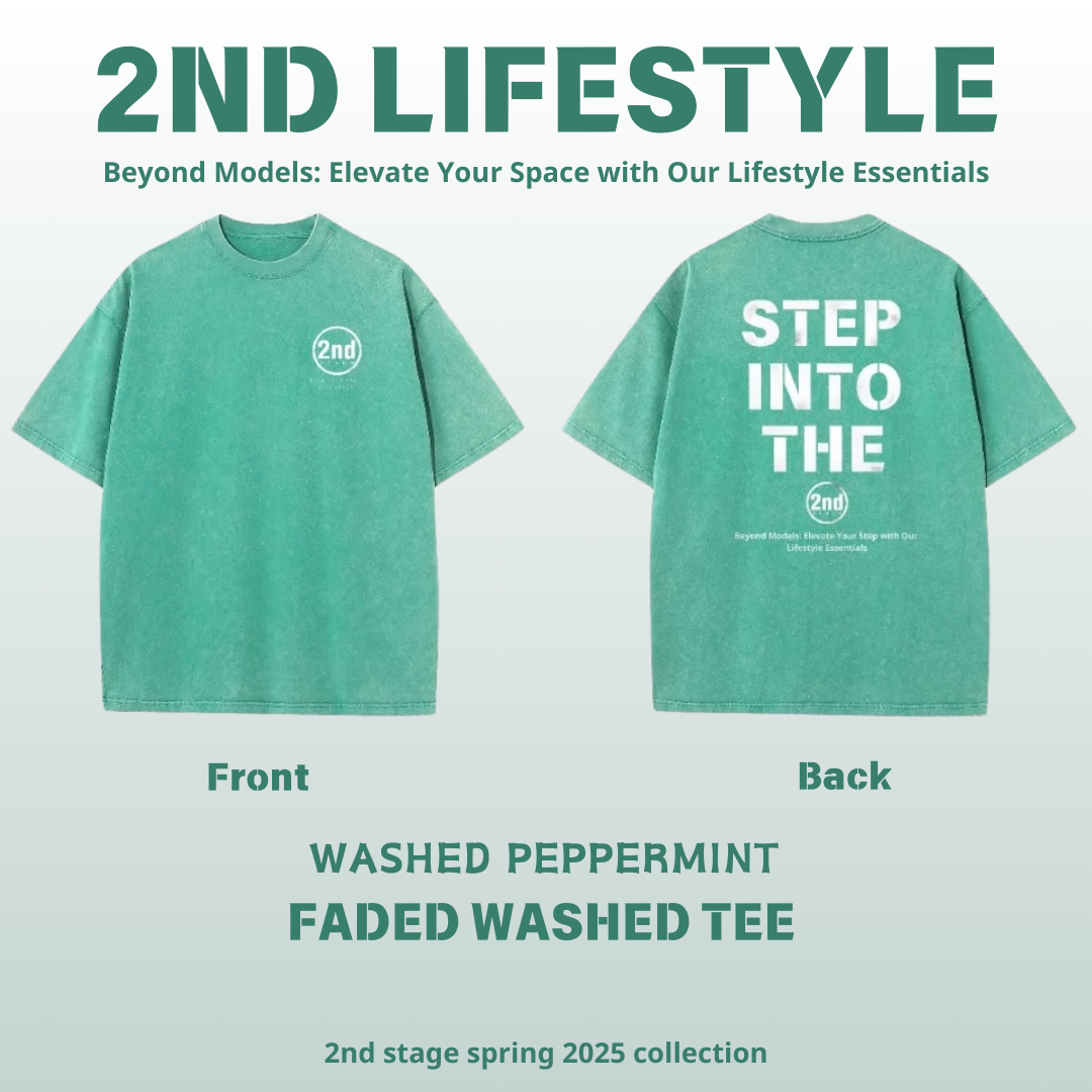 2nd FADED WASHED TEE B WASHED PEPPERMINT （洗水薄荷綠）