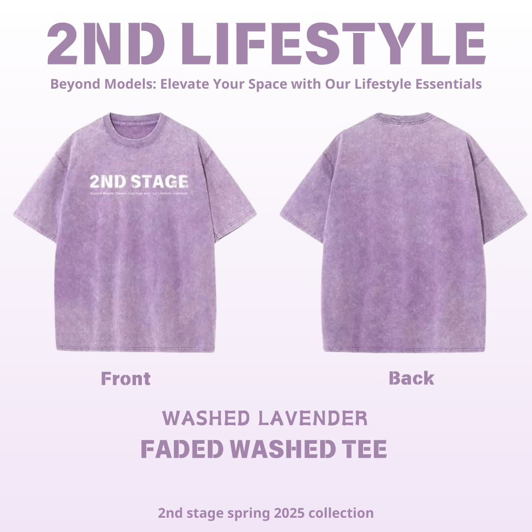 2nd FADED WASHED TEE A WASHED LAVENDER （洗水薰衣草）