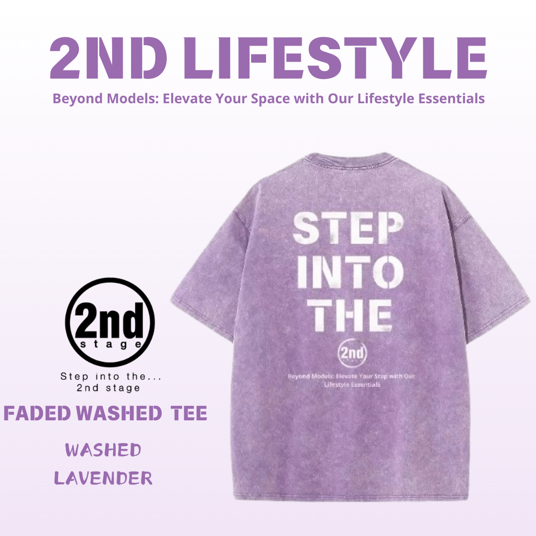 2nd FADED WASHED TEE B WASHED LAVENDER （洗水薰衣草）