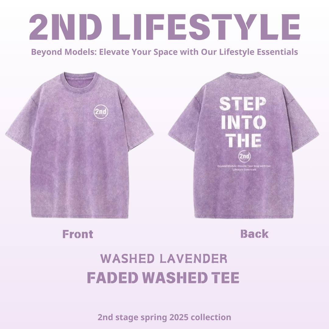 2nd FADED WASHED TEE B WASHED LAVENDER （洗水薰衣草）
