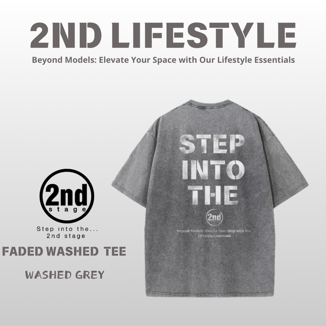 2nd FADED WASHED TEE B WASHED Grey （洗水灰）