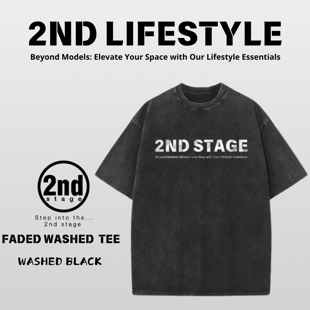 2nd FADED WASHED TEE A WASHED Black （洗水黑）