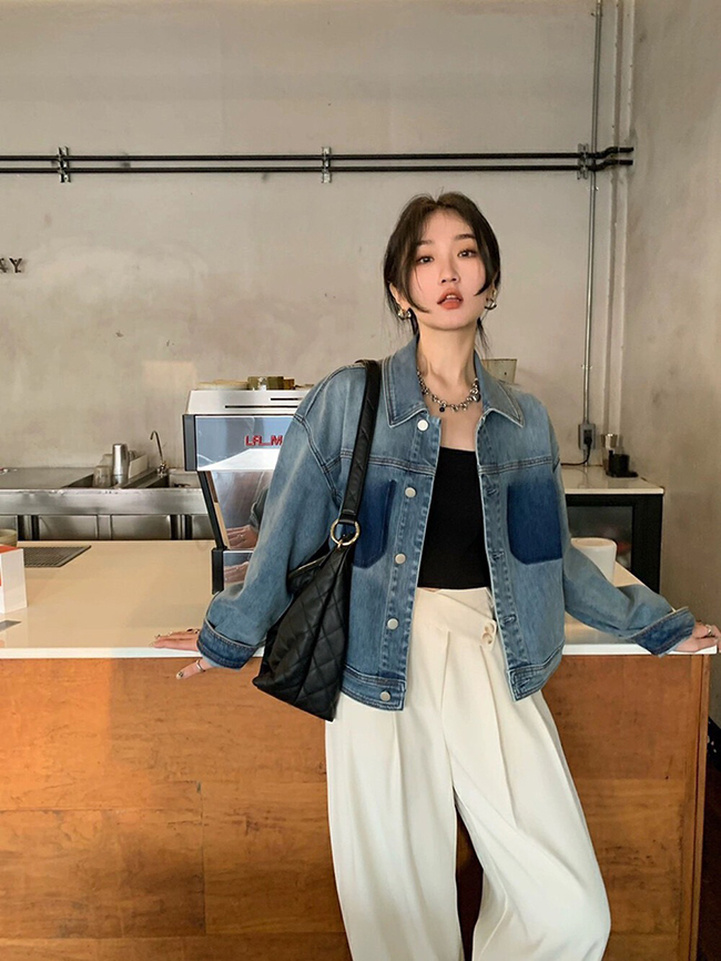 秋 刷色牛仔外套-現貨實拍