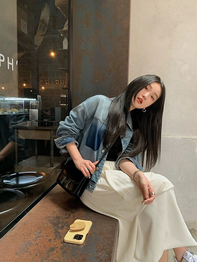 秋 刷色牛仔外套-現貨實拍