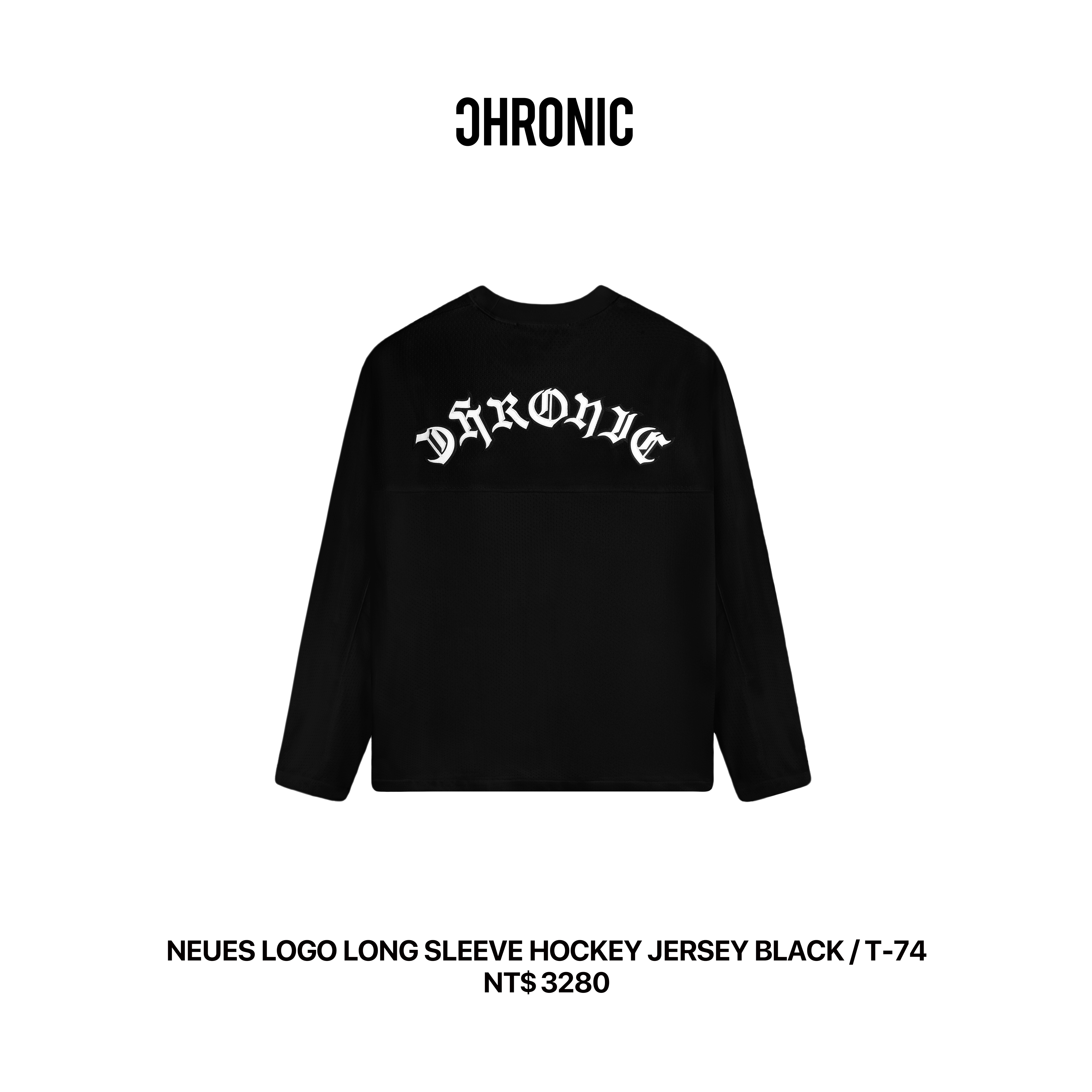 NEUES LOGO LONG SLEEVE HOCKEY JERSEY BLACK / T-74