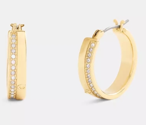 [US] COACH CT047 HUGGIE EARRINGS,GOLD, 889295594209 (SCO1007)