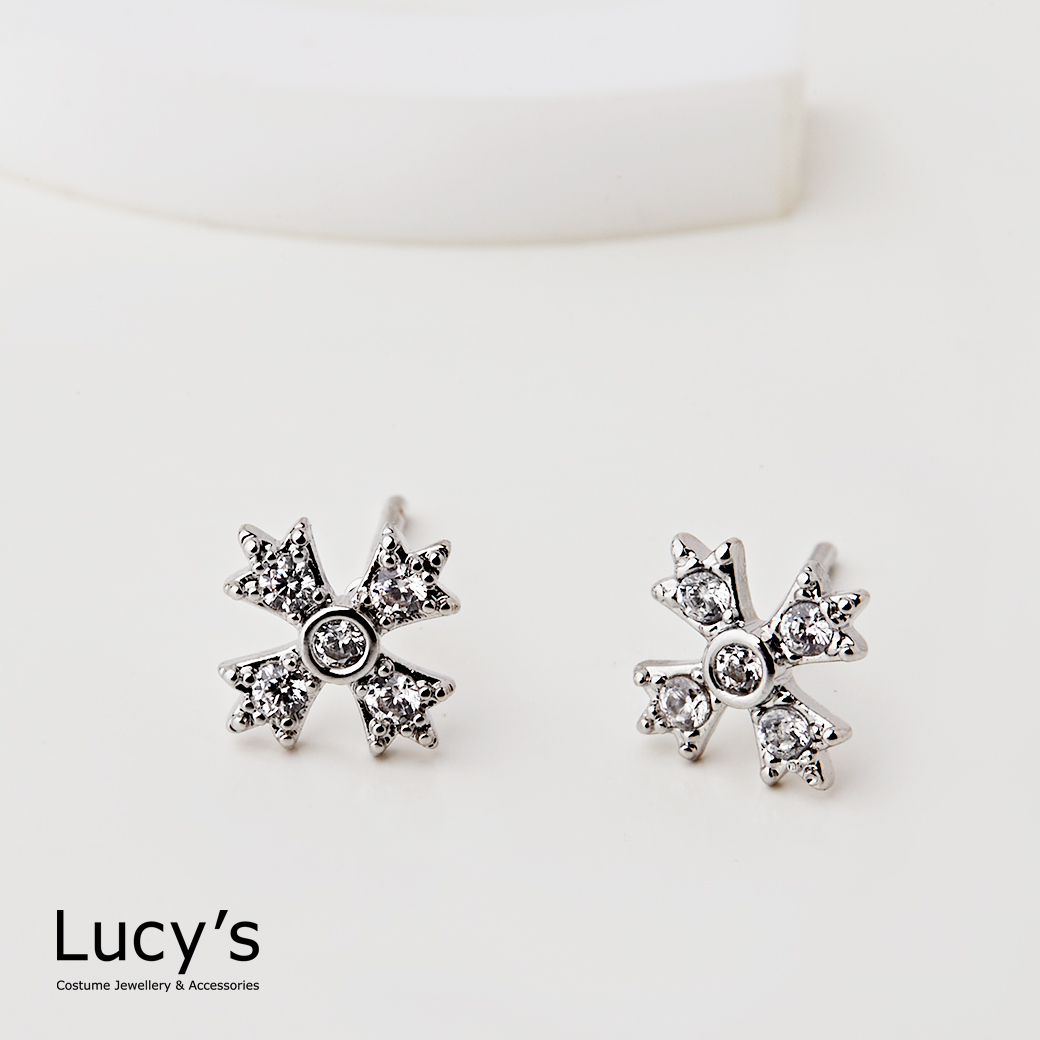 光耀十字 耳環 (二色) (121555/121556)