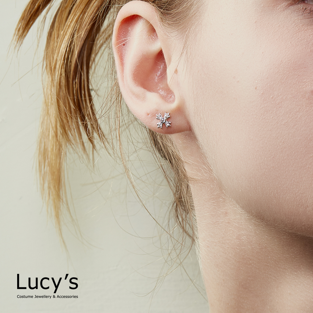 光耀十字 耳環 (二色) (121555/121556)