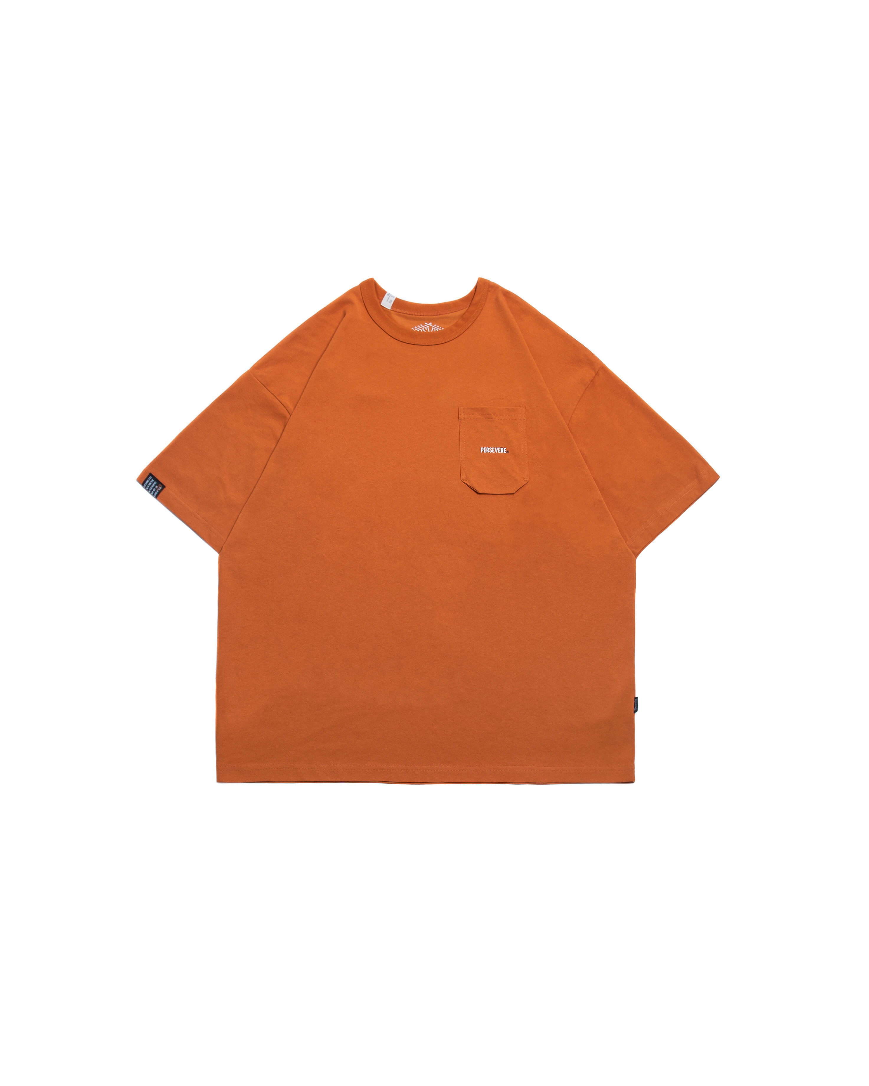 Persevere cooling hexagonal pocket classic T-shirt - ORANGE