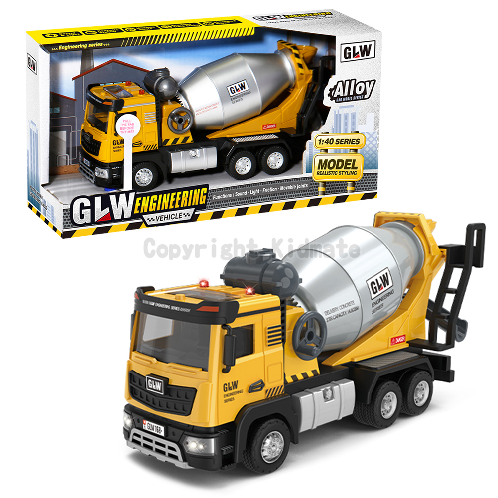 《 KIDMATE 》 1:40 合金迴力水泥車