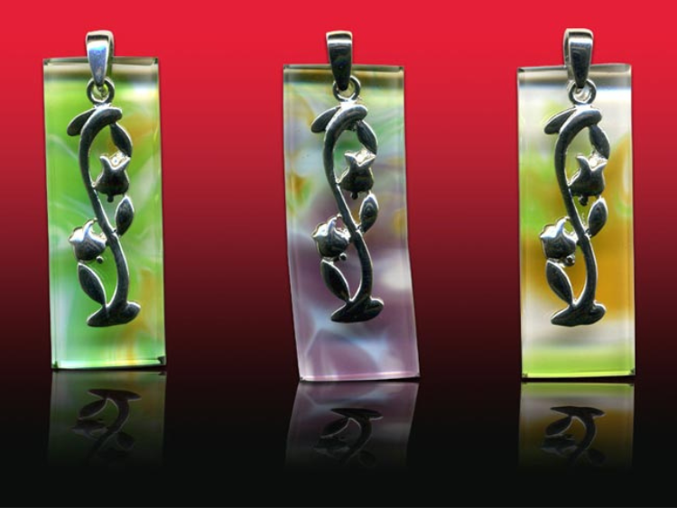 鹿港窯水晶琉璃|相約開花季節銀飾項鍊 花開富貴美好綻放開運納福