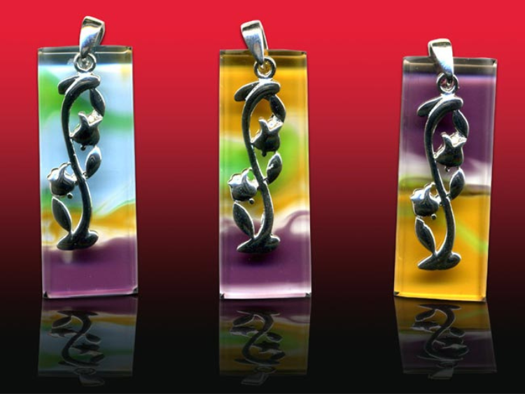 鹿港窯水晶琉璃|相約開花季節銀飾項鍊 花開富貴美好綻放開運納福