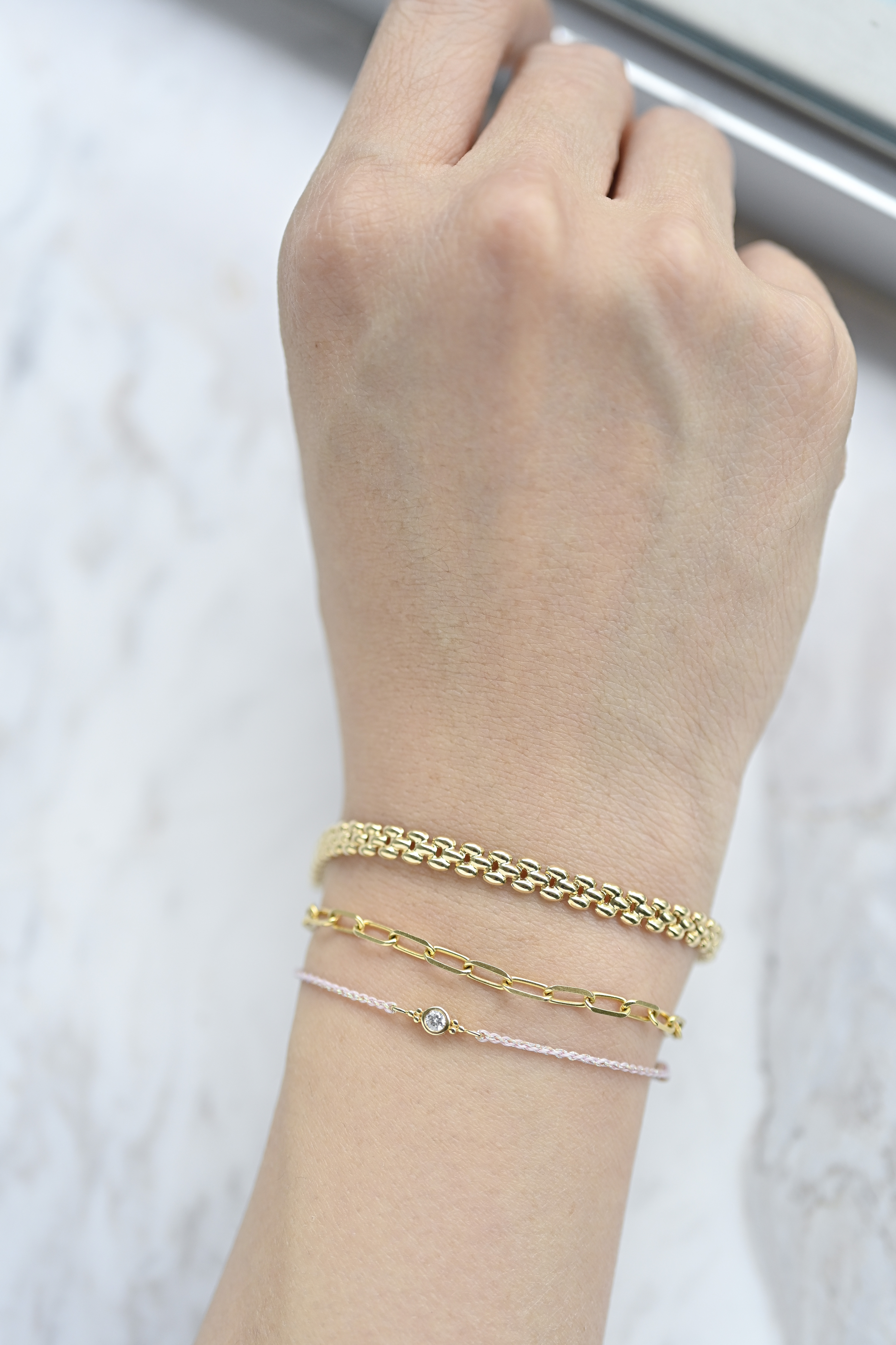 18K Yellow Gold Wheat Flower Bracelet