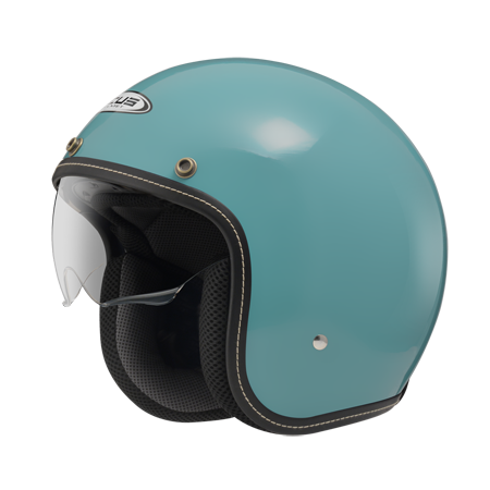 ZEUS ZS-388A 淺藍灰 素色 四分之三 半罩式  內墨片 復古帽