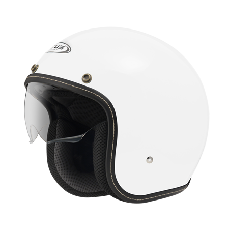 ZEUS ZS-388A 亮光白 素色 四分之三 半罩式  內墨片 復古帽