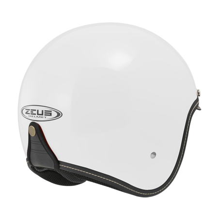 ZEUS ZS-388A 亮光白 素色 四分之三 半罩式  內墨片 復古帽