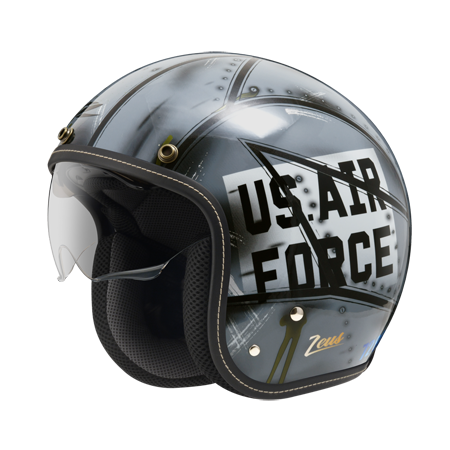 ZEUS ZS-388A AT20 珍珠黑 灰 彩繪 四分之三 半罩式  內墨片 復古帽